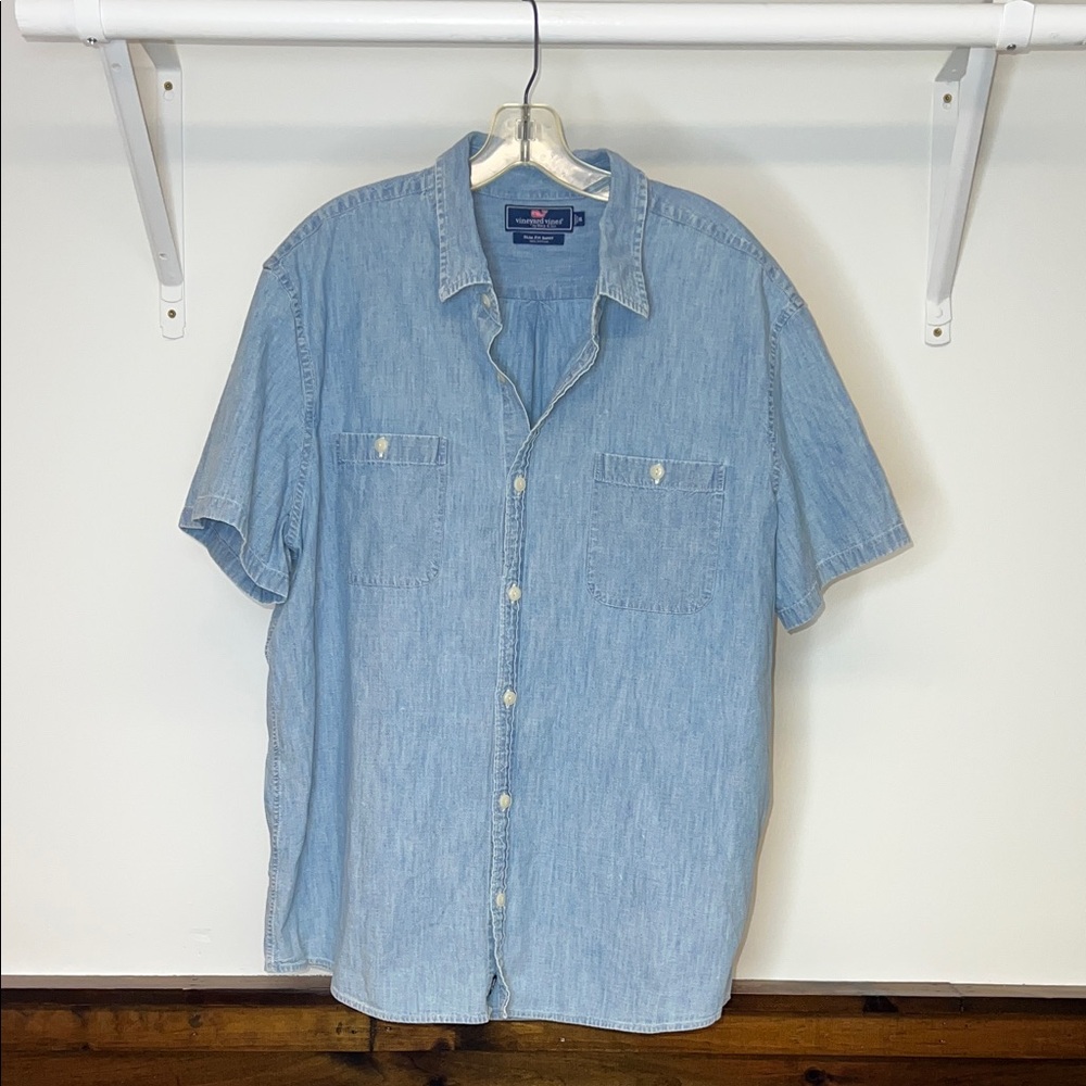 Vineyard‎ Vines Light Blue Chambray Casual Button Down Shirt- XXL